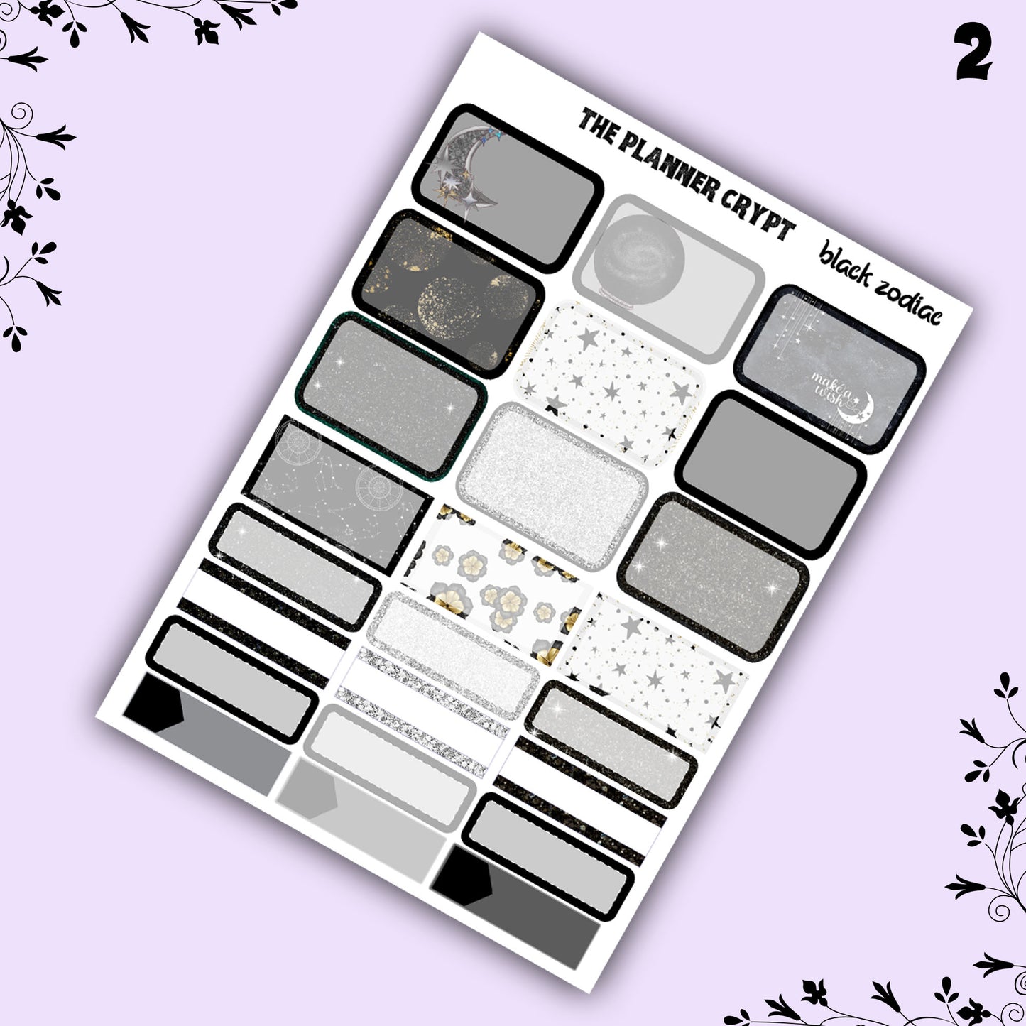 weekly planner sticker kit, planner stickers, zodiac stickers, celestial sticker kit, vertical planner, witch stickers, planner