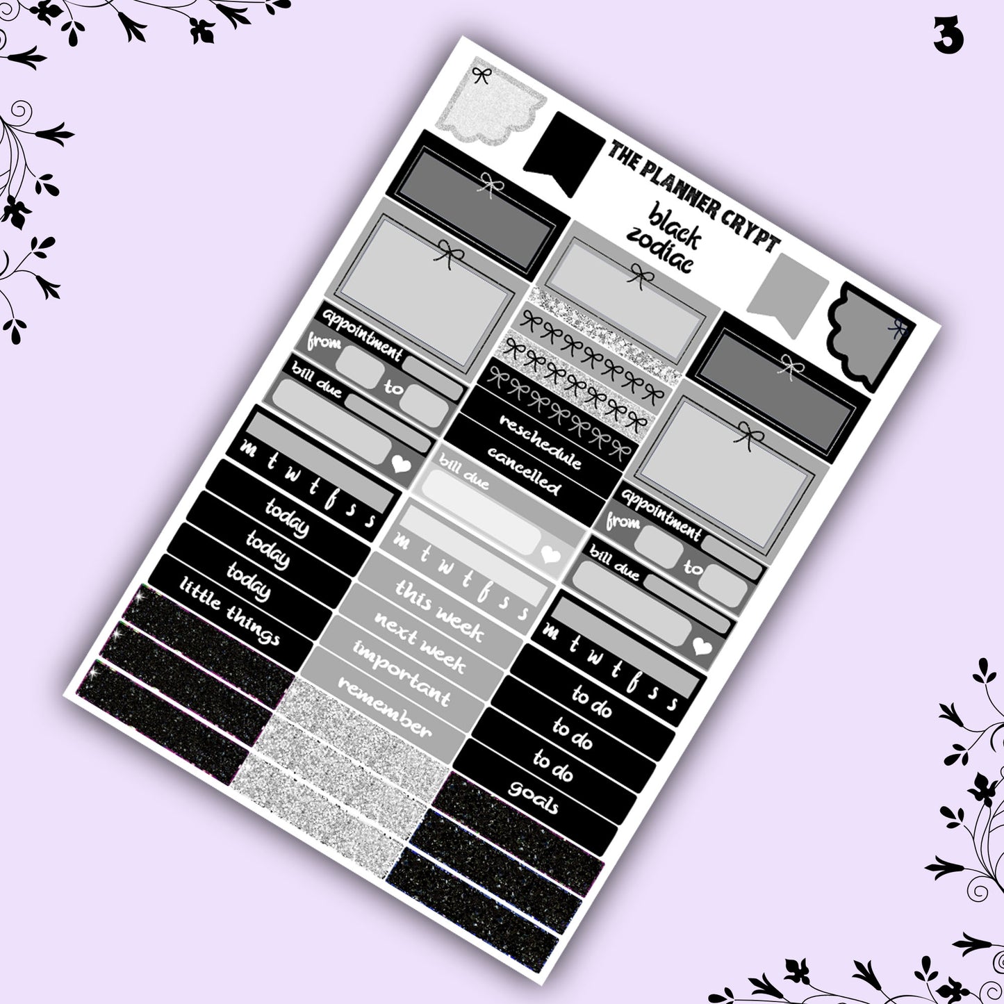 weekly planner sticker kit, planner stickers, zodiac stickers, celestial sticker kit, vertical planner, witch stickers, planner