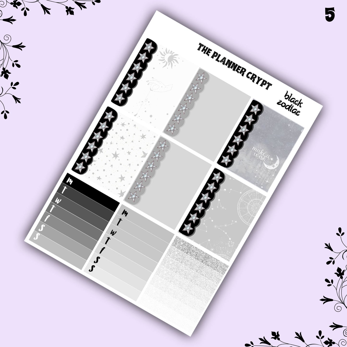 weekly planner sticker kit, planner stickers, zodiac stickers, celestial sticker kit, vertical planner, witch stickers, planner