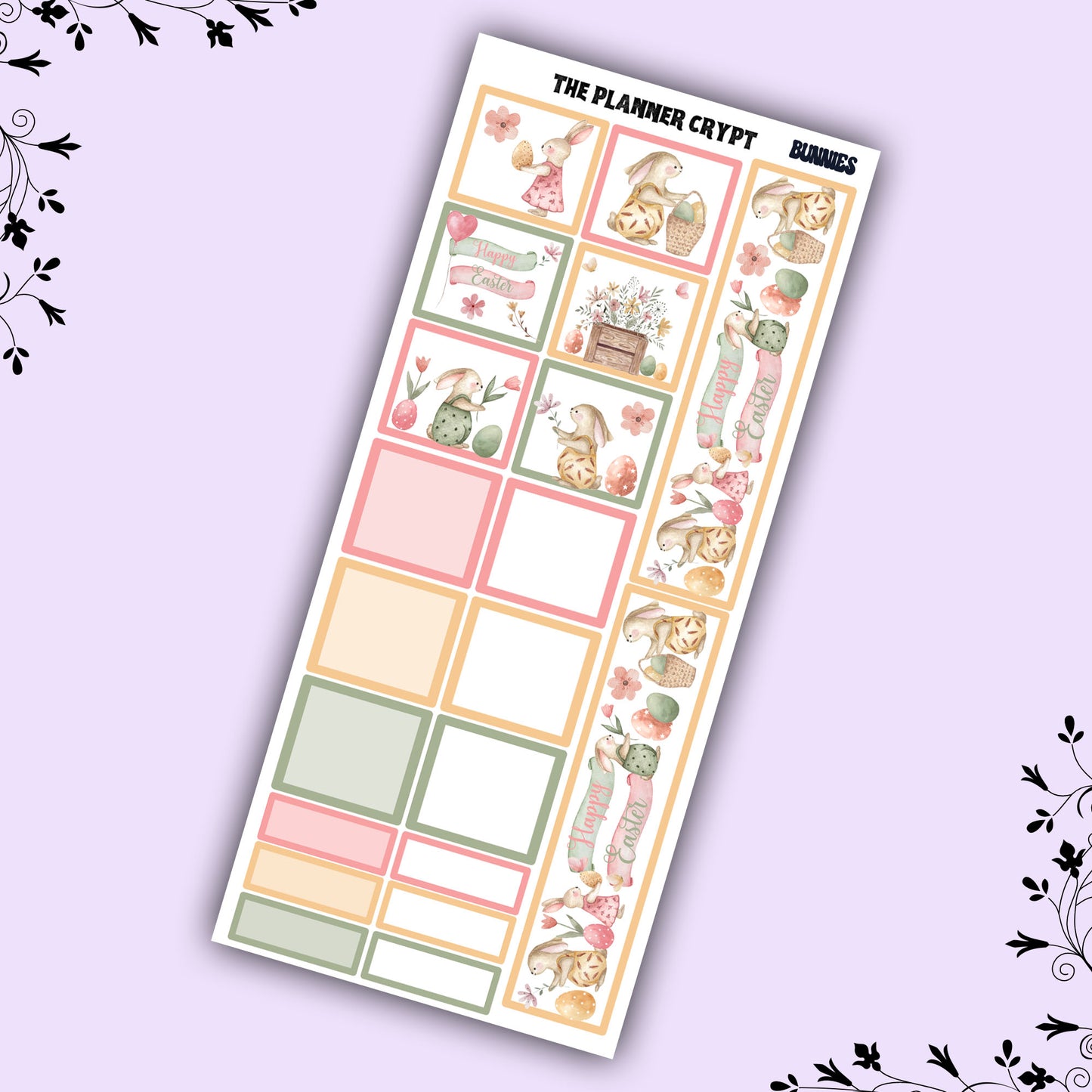 Easter hobonichi weeks, sticker kit, hobonichi planner, easter stickers sticker, bunnies