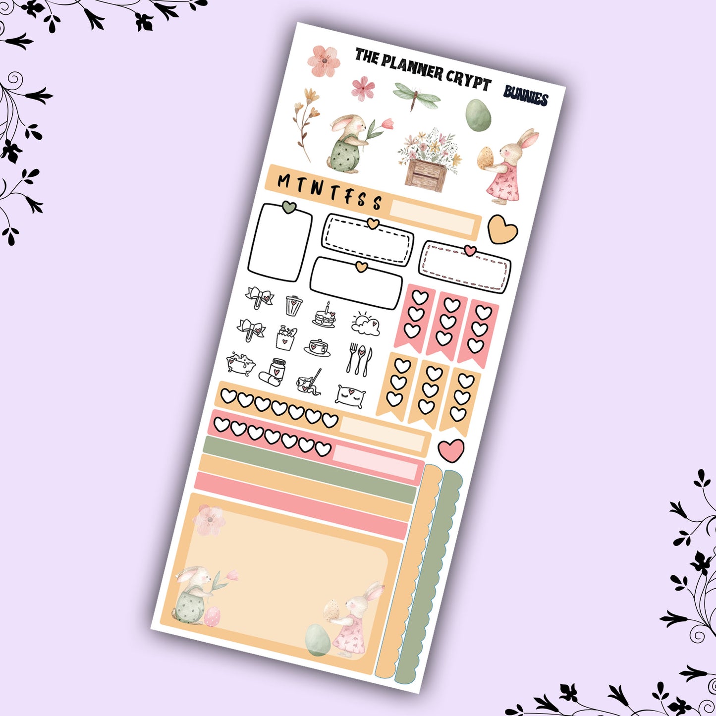 Easter hobonichi weeks, sticker kit, hobonichi planner, easter stickers sticker, bunnies