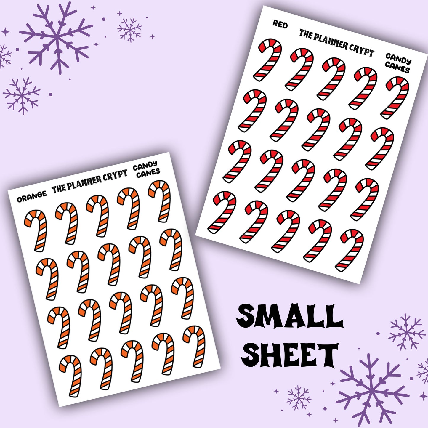 Candy cane stickers, decoration stickers, xmas stickers, stickers for cards, stickers for christmas, Weekly planner sticker sheets