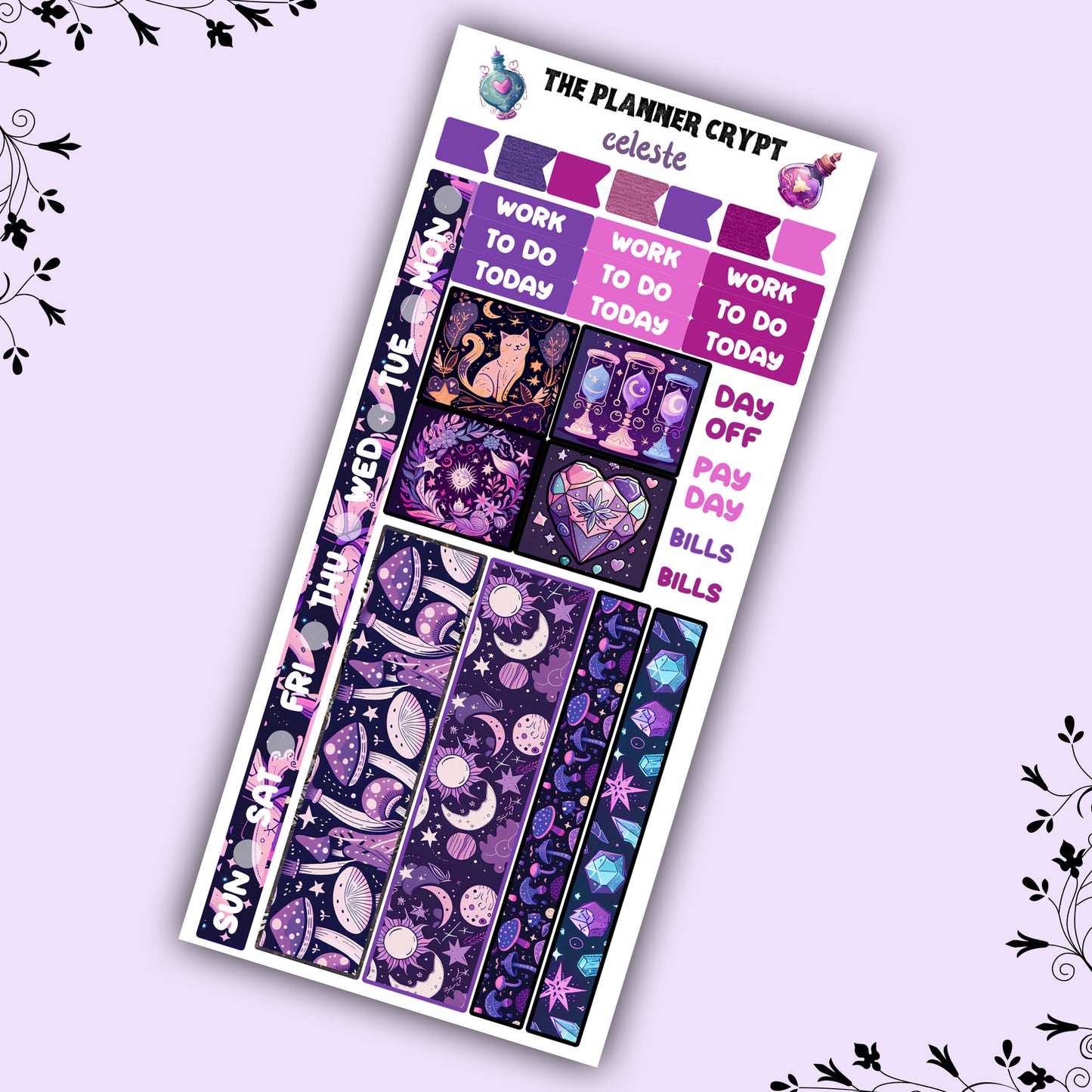 Hobonichi weeks, sticker kit, hobonichi planner, celestial stickers, witchy planner, hobonichi functional stickers, planner stickers, stars