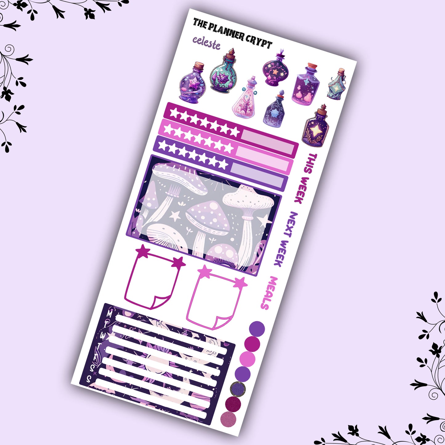 Hobonichi weeks, sticker kit, hobonichi planner, celestial stickers, witchy planner, hobonichi functional stickers, planner stickers, stars