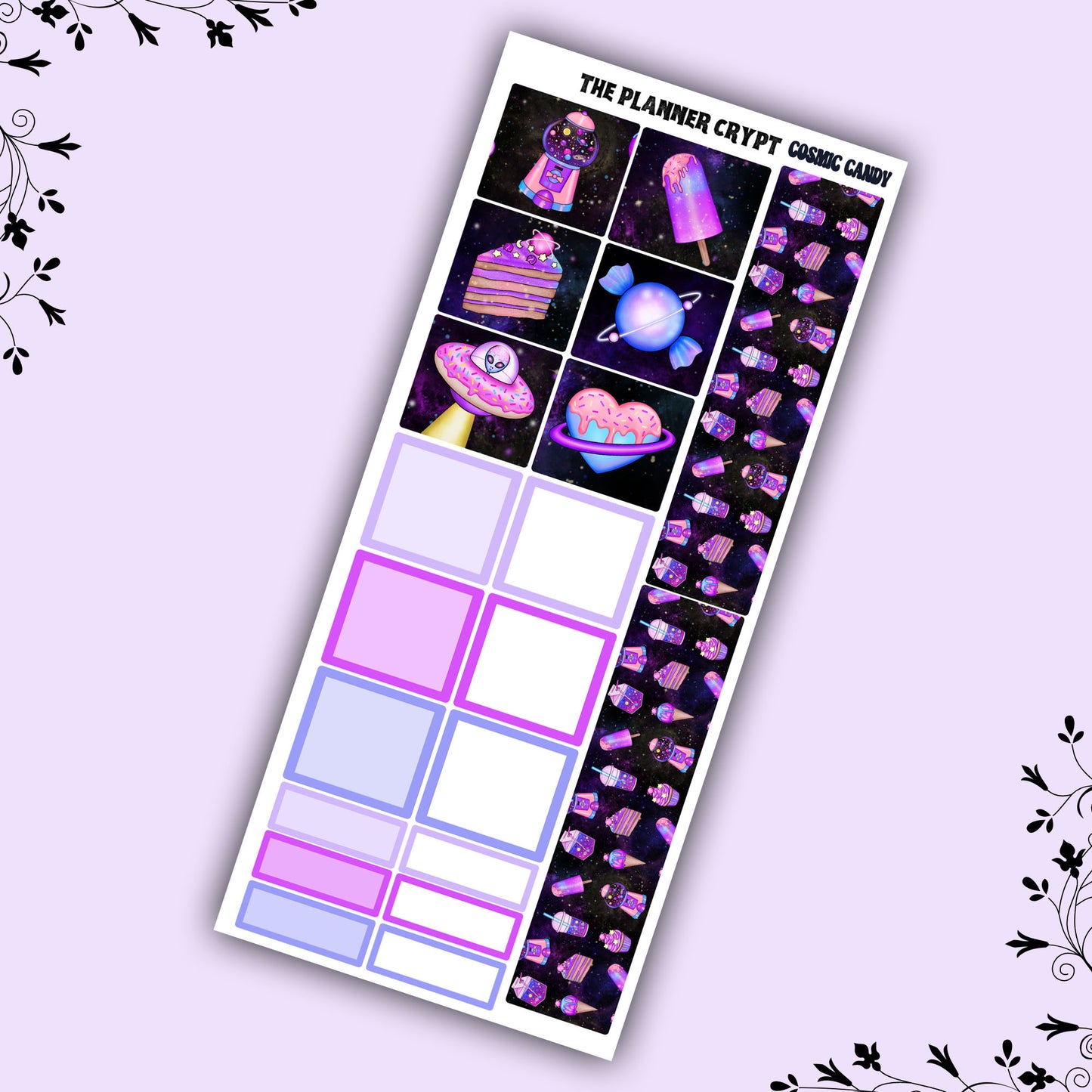 Hobonichi weeks, weekly planner sticker kit, cosmic candy