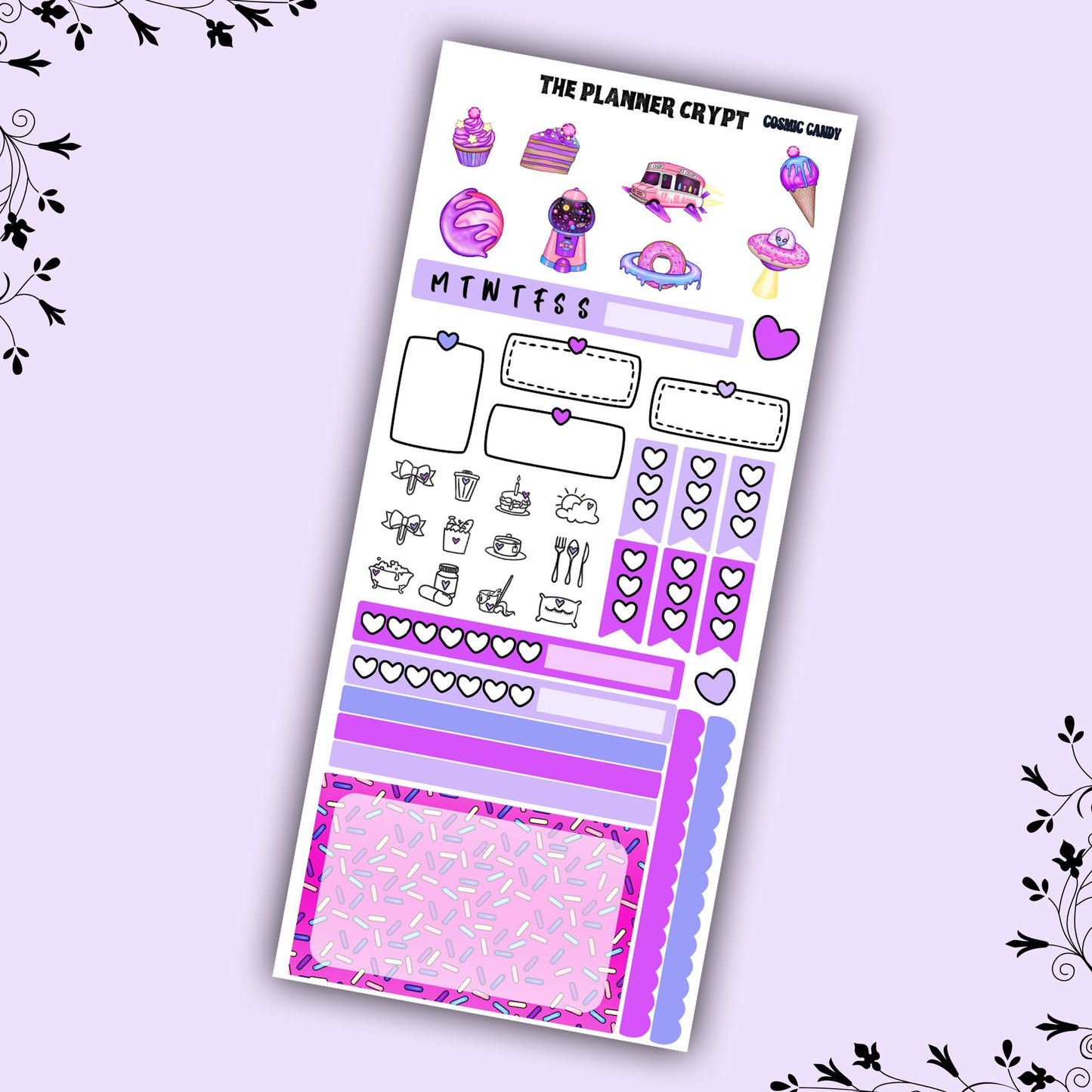 Hobonichi weeks, weekly planner sticker kit, cosmic candy