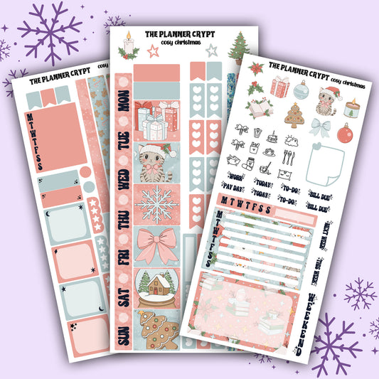 Cosy Christmas Hobonichi weeks, sticker kit, hobonichi planner