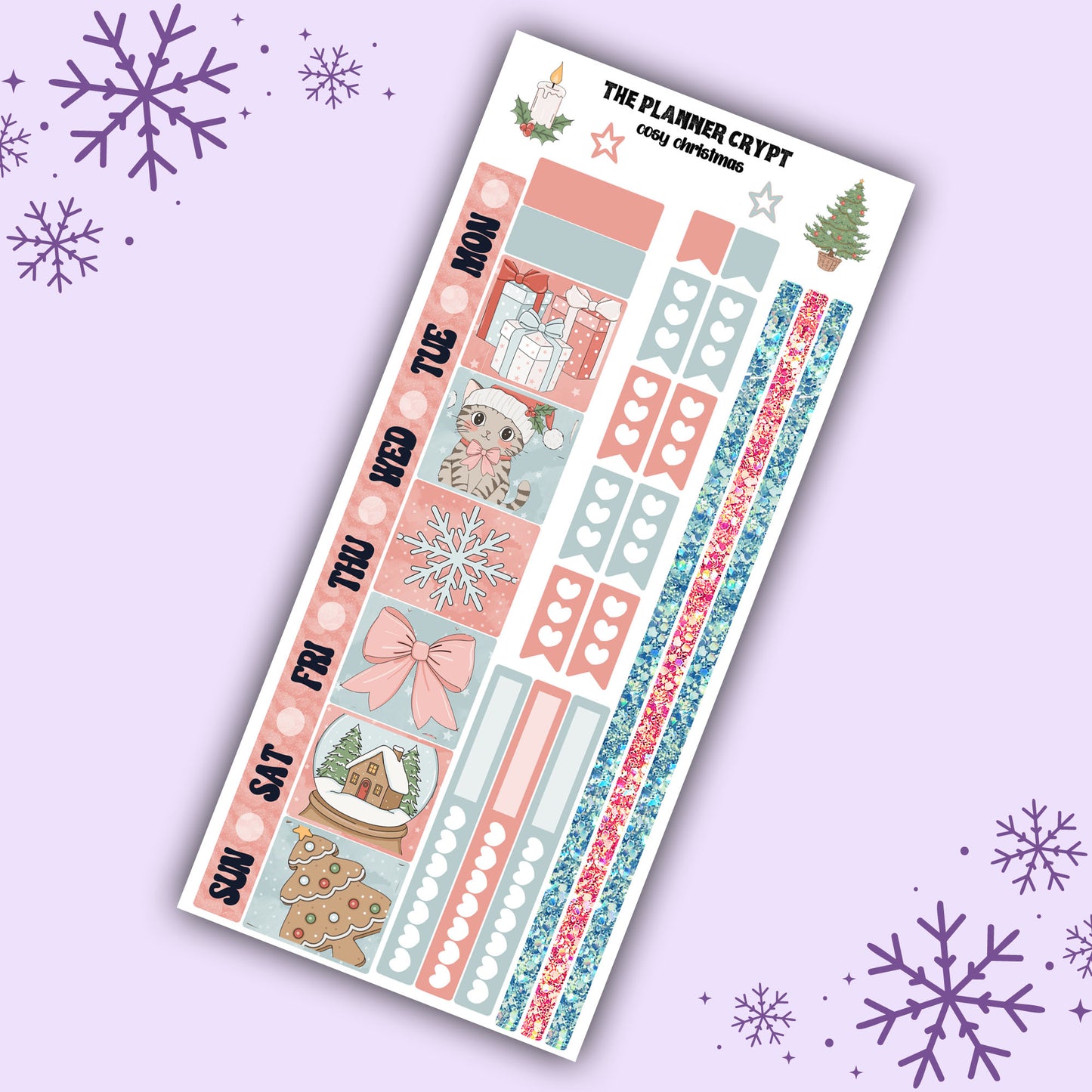 Cosy Christmas Hobonichi weeks, sticker kit, hobonichi planner