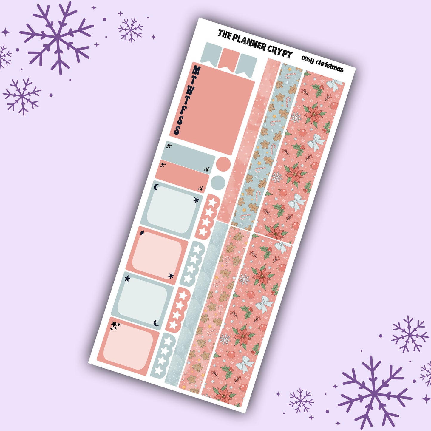 Cosy Christmas Hobonichi weeks, sticker kit, hobonichi planner