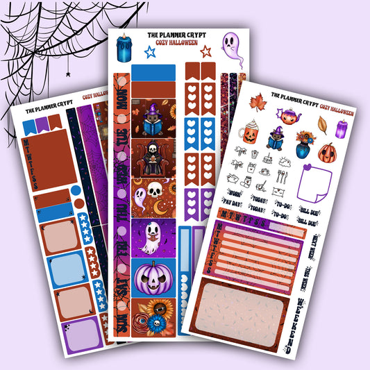 Hobonichi weeks, sticker kit, hobonichi planner, spooky stickers, gothic planner, hobonichi functional stickers, planner stickers, halloween