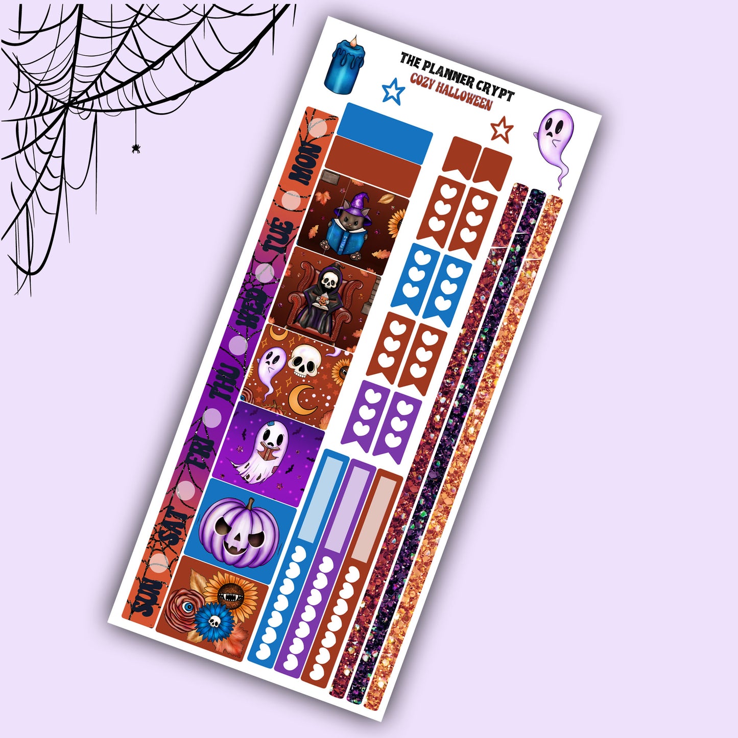 Hobonichi weeks, sticker kit, hobonichi planner, spooky stickers, gothic planner, hobonichi functional stickers, planner stickers, halloween