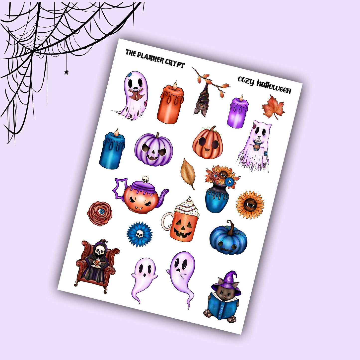 planner sticker sheet, halloween stickers, spooky stickers, witchcraft stickers, spooky gifts, deco stickers, goth stickers, halloween gift