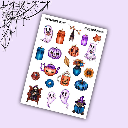 planner sticker sheet, halloween stickers, spooky stickers, witchcraft stickers, spooky gifts, deco stickers, goth stickers, halloween gift