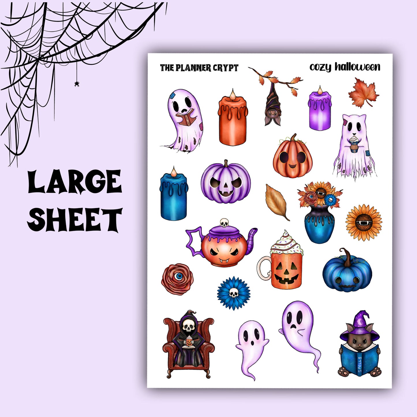 planner sticker sheet, halloween stickers, spooky stickers, witchcraft stickers, spooky gifts, deco stickers, goth stickers, halloween gift