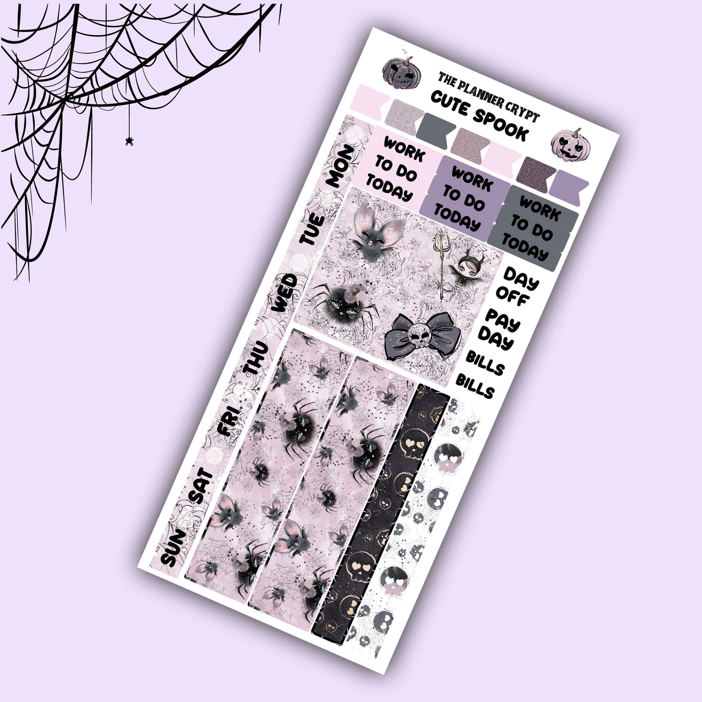 Hobonichi weeks, sticker kit, hobonichi planner, goth stickers, gothic planner, hobonichi functional stickers, planner stickers, mini