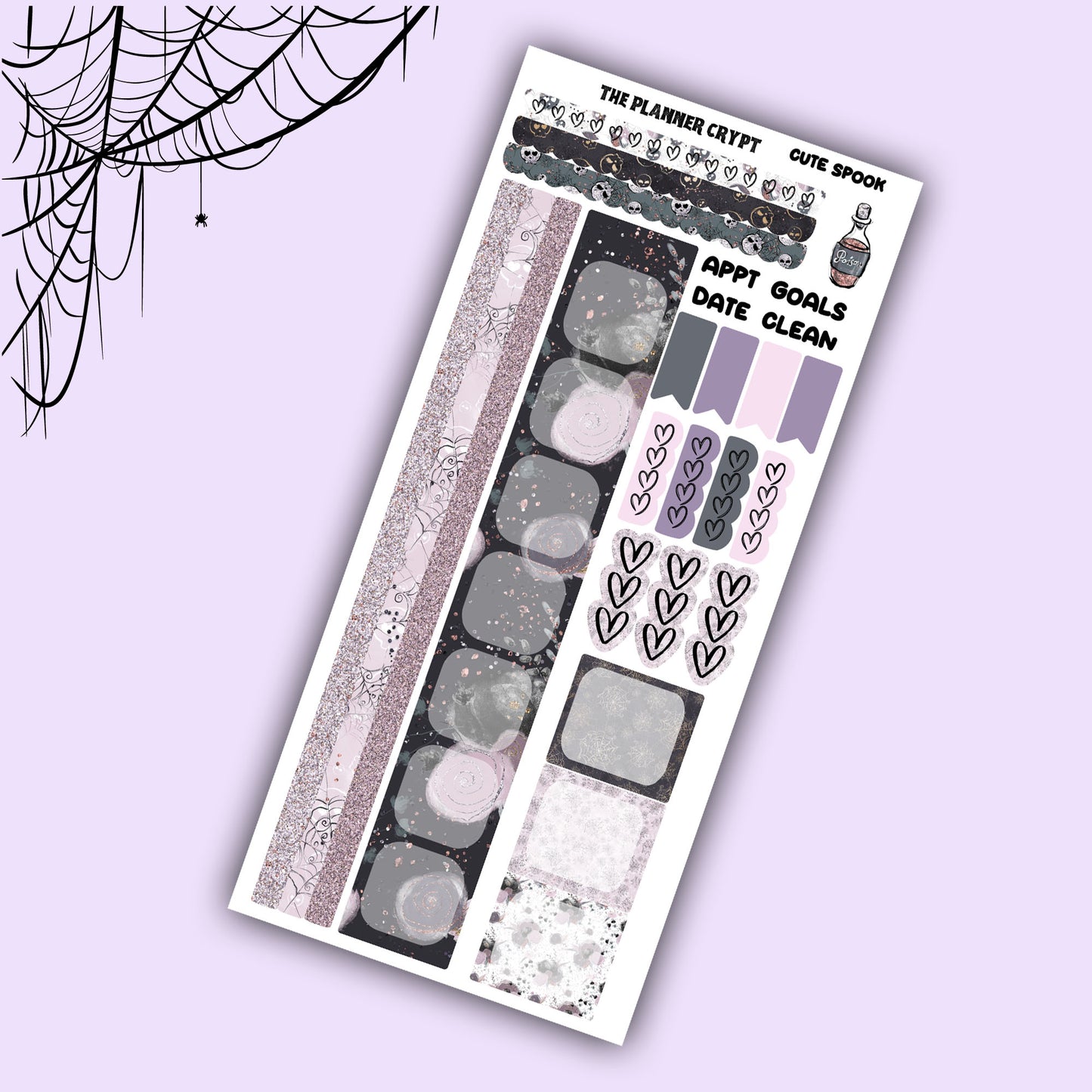 Hobonichi weeks, sticker kit, hobonichi planner, goth stickers, gothic planner, hobonichi functional stickers, planner stickers, mini