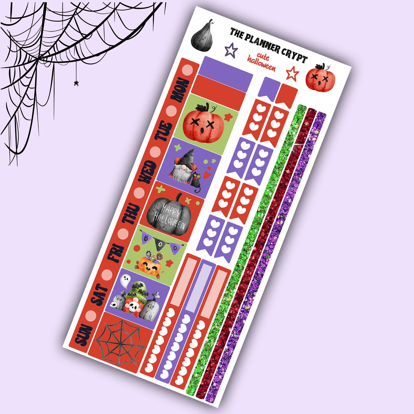 Hobonichi weeks kit, weekly planner sticker kit, stickers, gothic spooky season, autumn season, small journal, halloween stickers, planners
