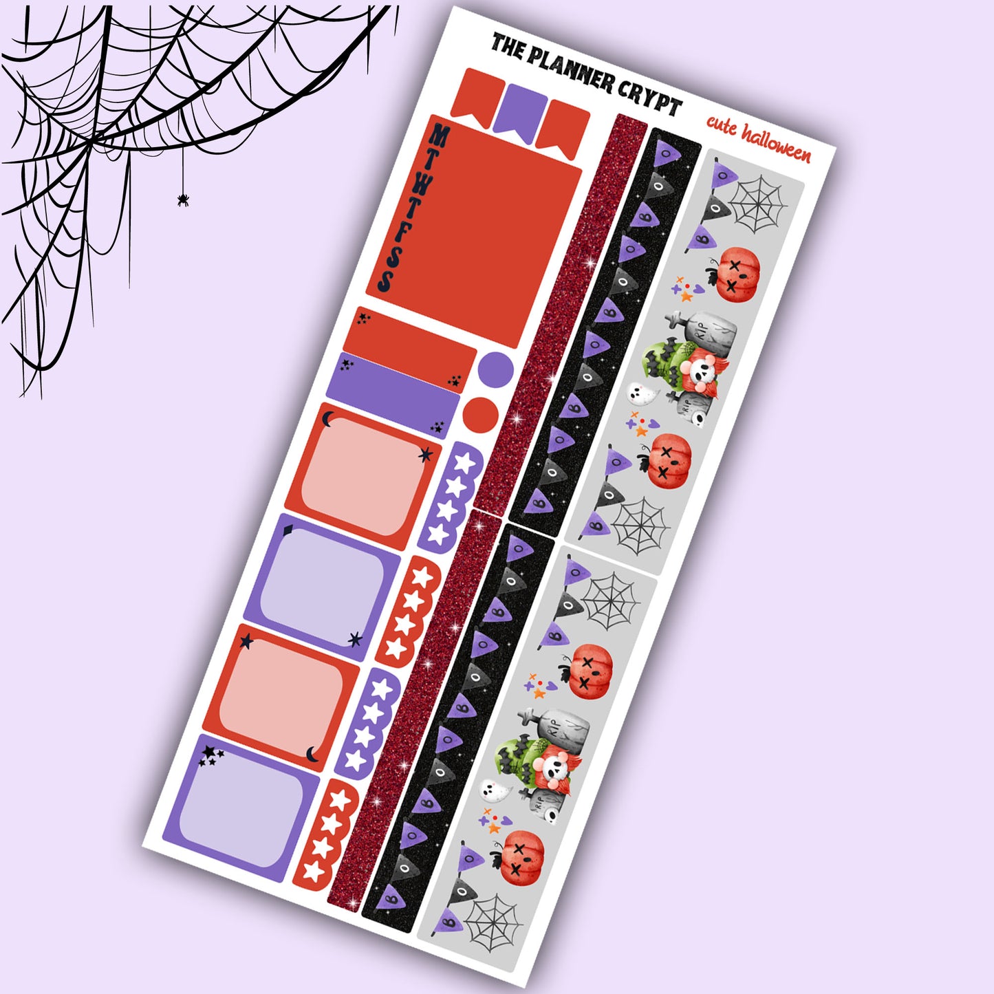 Hobonichi weeks kit, weekly planner sticker kit, stickers, gothic spooky season, autumn season, small journal, halloween stickers, planners