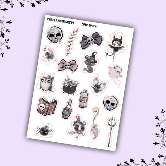 Planner stickers, halloween stickers, vertical planner, deco planner stickers, weekly planner, gothic stickers, goth planner, cute spook