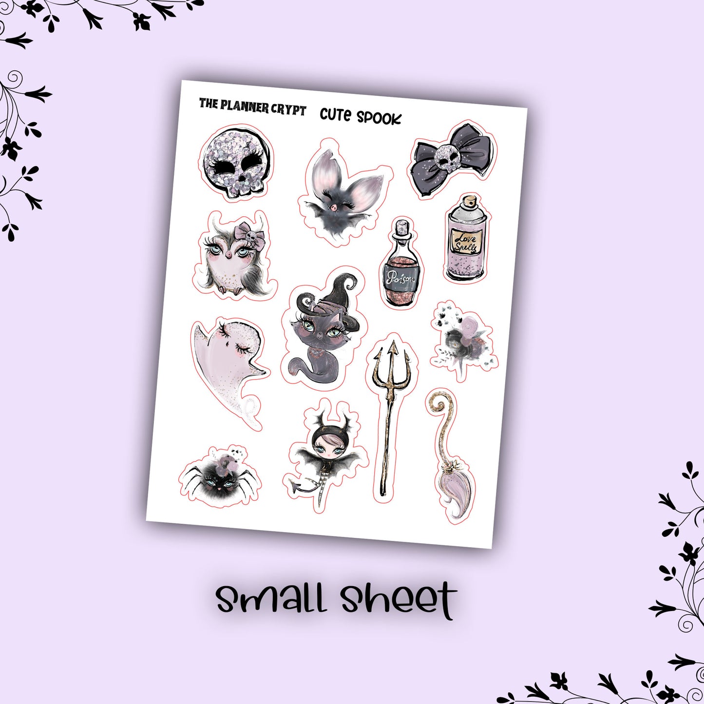 Planner stickers, halloween stickers, vertical planner, deco planner stickers, weekly planner, gothic stickers, goth planner, cute spook