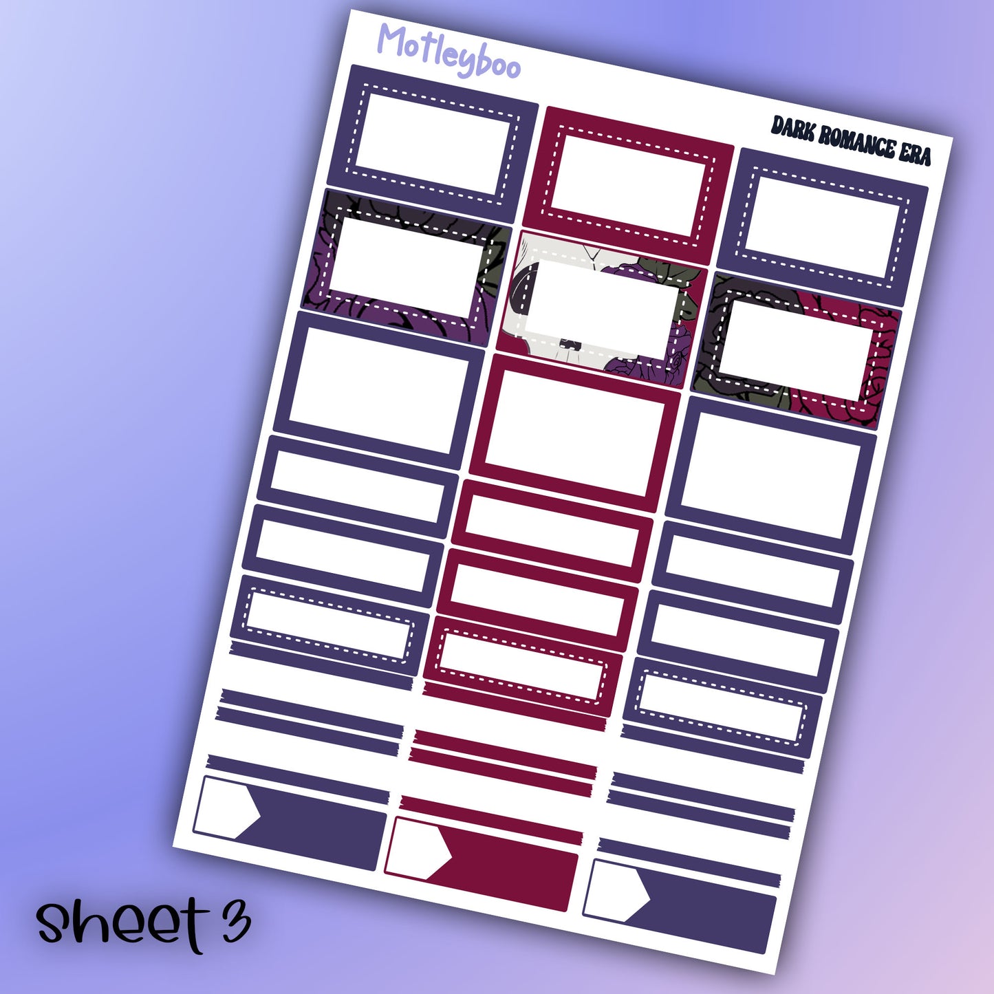 In my dark romance era weekly planner sticker kit, gifts for, book lovers, book nerds, bookish, gothic romance, skulls & books, planning