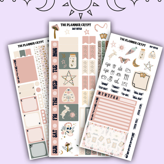 Hobonichi weeks, sticker kit, hobonichi planner, goth stickers, witch planner, hobonichi functional sticker, planner stickers, witch sticker