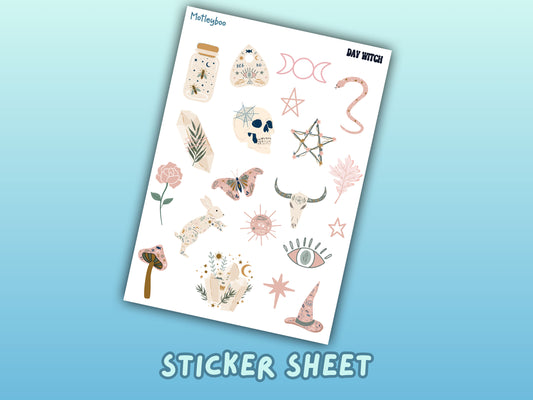 planner stickers, vertical planner, deco stickers, weekly planner, witch stickers, witchcraft stickers, grimoire stickers, pagan stickers