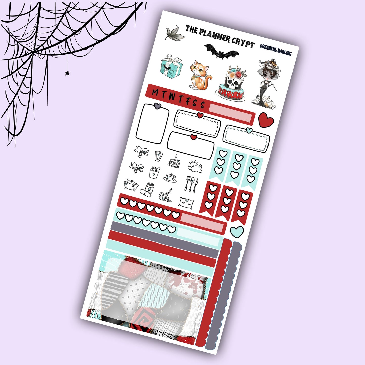 Gothic hobonichi weeks, sticker kit, hobonichi planner, spooky stickers, hobonichi functional stickers, small planner stickers, goth planner
