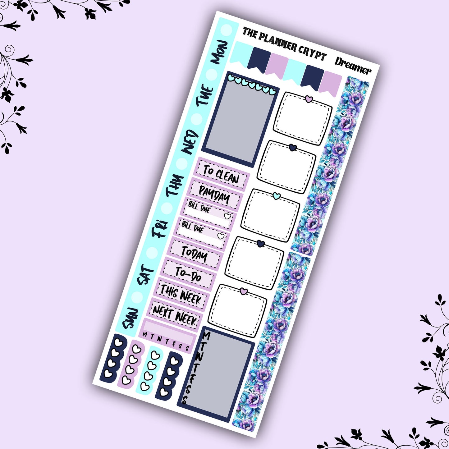 Hobonichi weeks, weekly sticker kit, hobonichi planner, witch planner, Dreamer