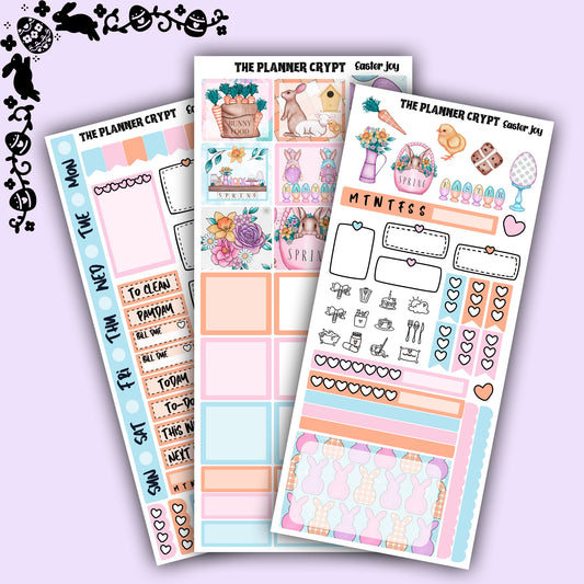 Hobonichi weeks, weekly sticker kit, hobonichi planner, Easter joy