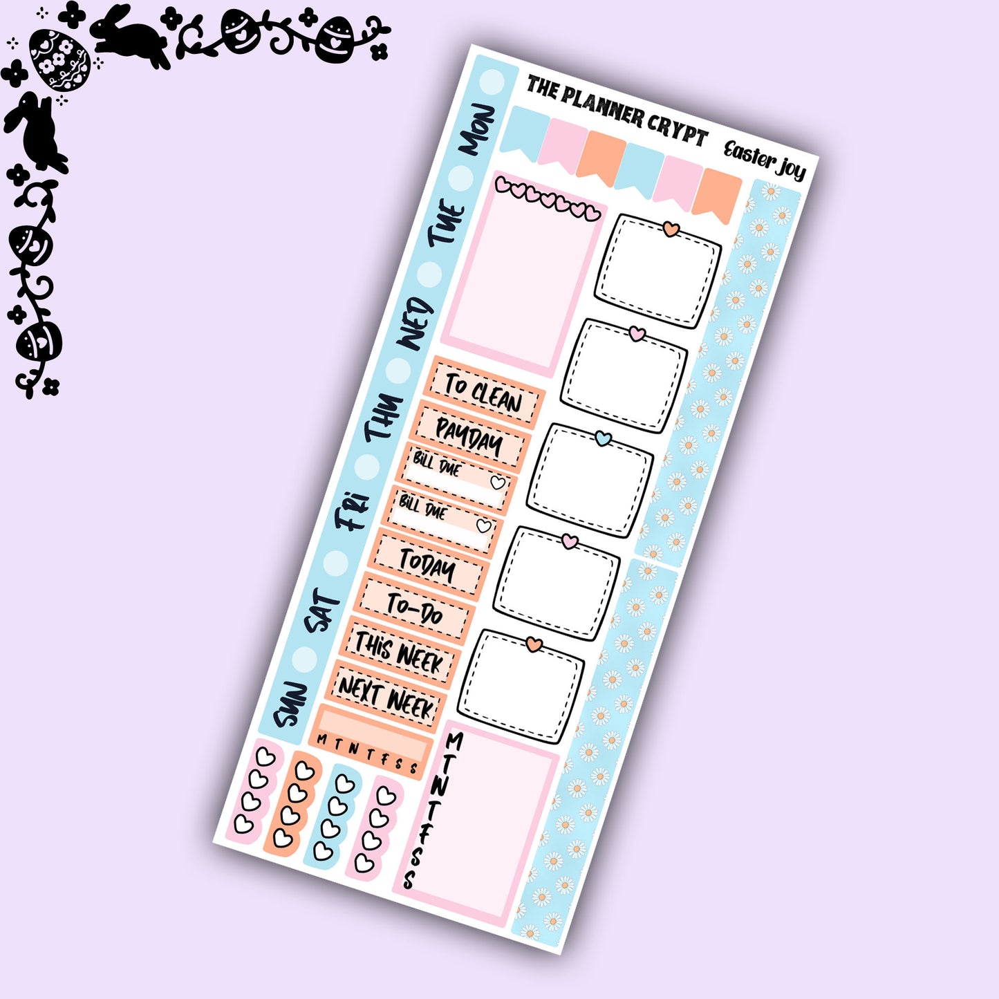 Hobonichi weeks, weekly sticker kit, hobonichi planner, Easter joy
