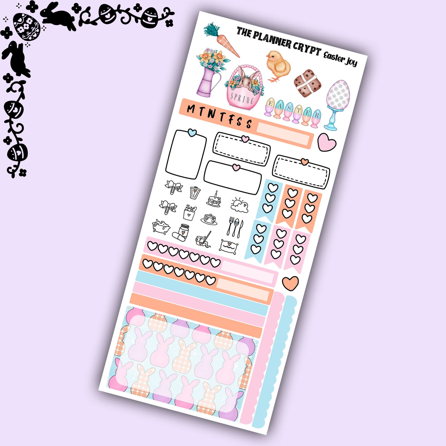 Hobonichi weeks, weekly sticker kit, hobonichi planner, Easter joy