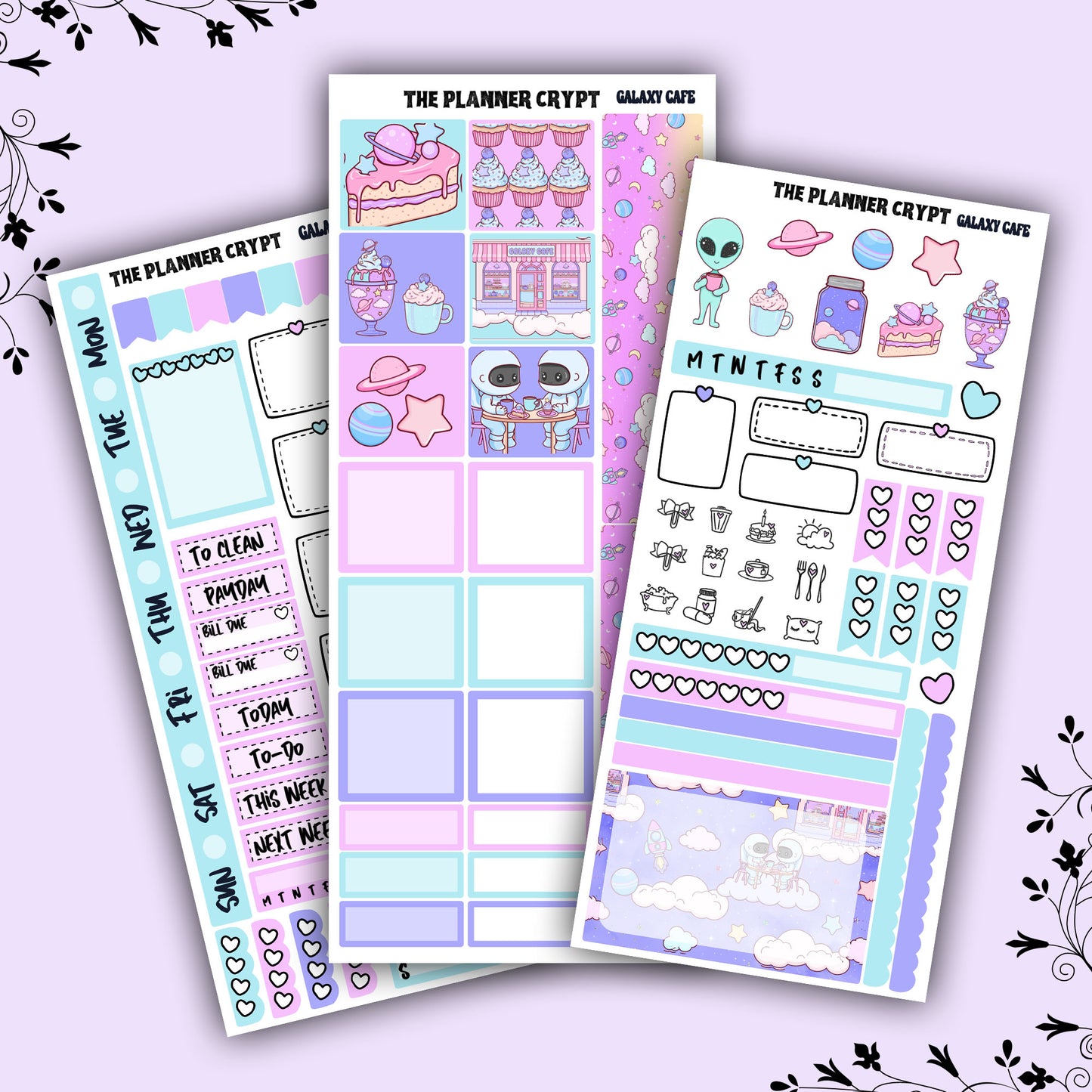 Hobonichi weeks, sticker kit, hobonichi planner, galaxy cafe