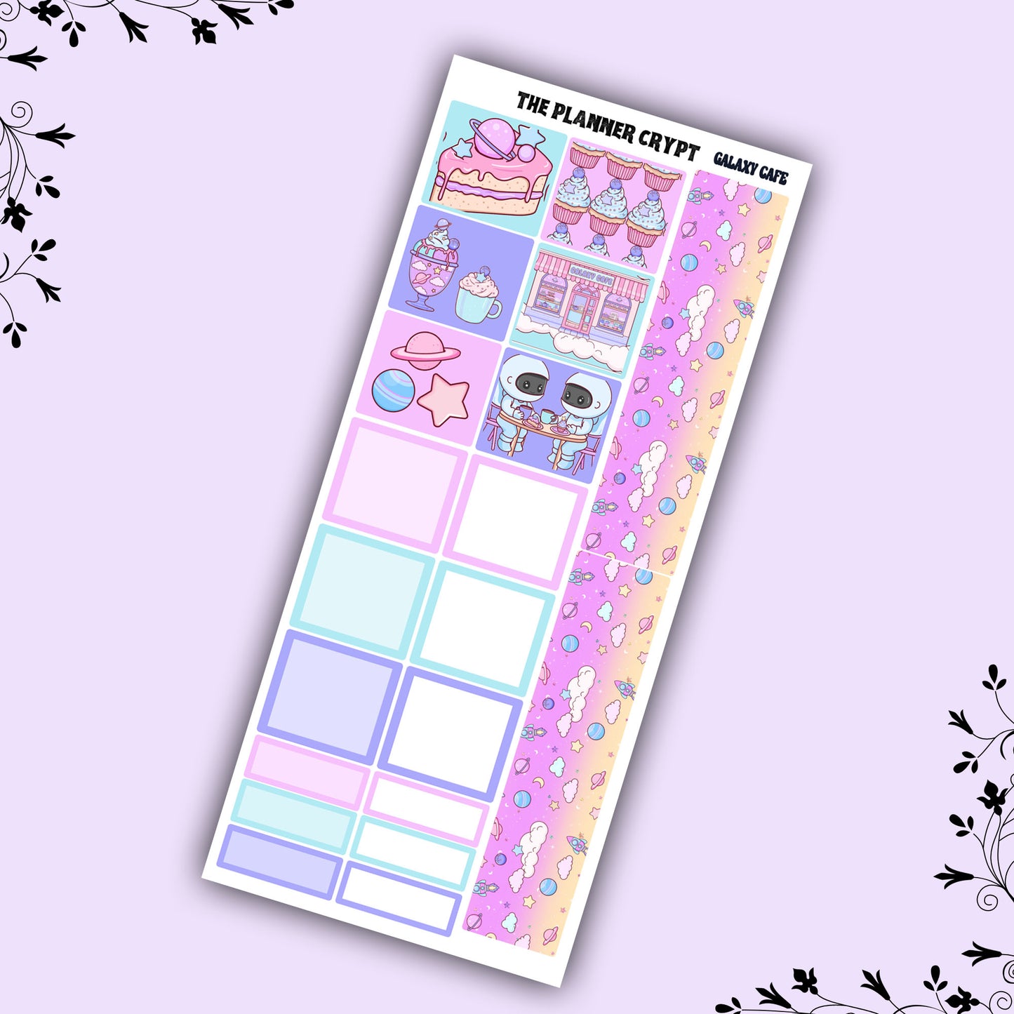 Hobonichi weeks, sticker kit, hobonichi planner, galaxy cafe
