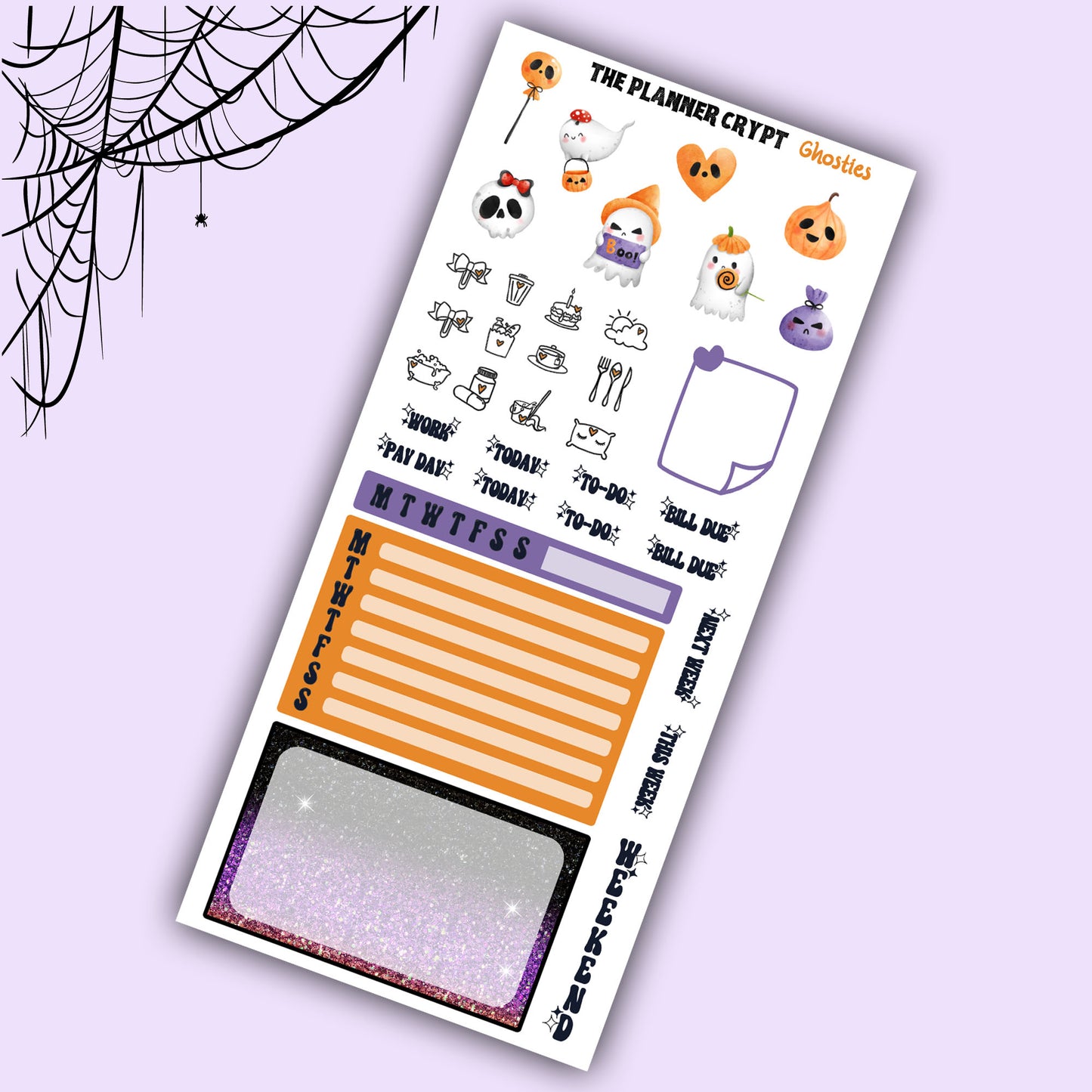 Hobonichi weeks, sticker kit, hobonichi planner, goth planner, witch vibes, halloween stickers, goth sticker, spooky season, fall stickers