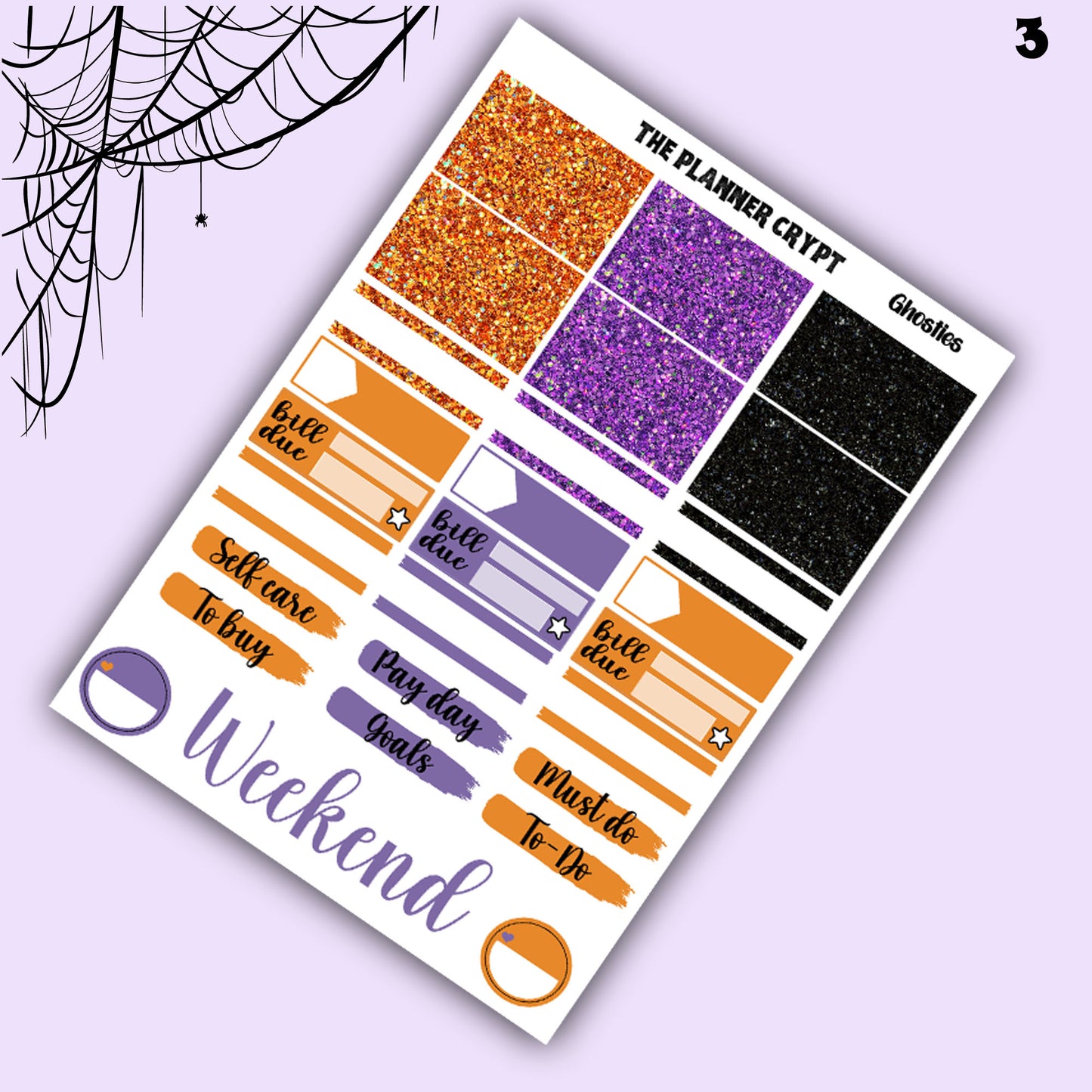 Halloween weekly planner sticker kit, Autumn stickers, fall planner kit, planner stickers, vertical planner, goth planner