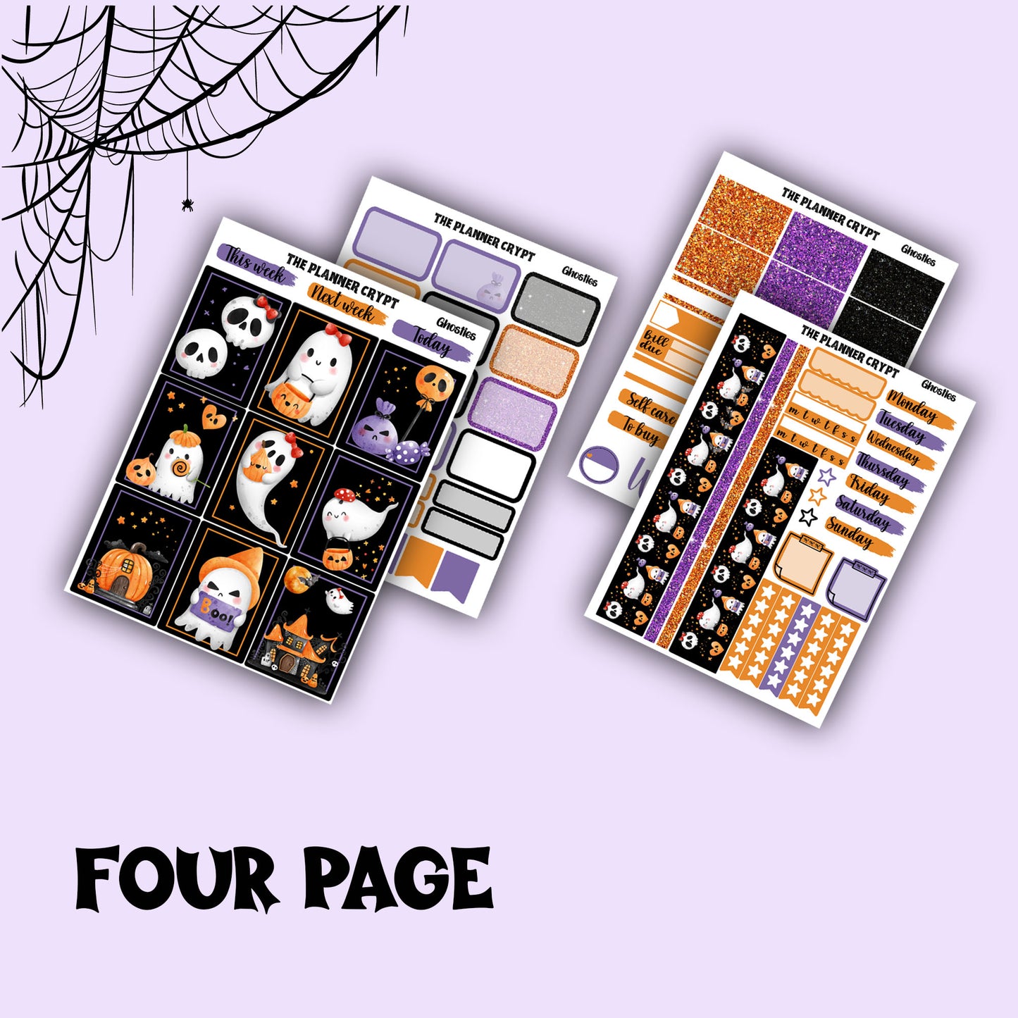 Halloween weekly planner sticker kit, Autumn stickers, fall planner kit, planner stickers, vertical planner, goth planner