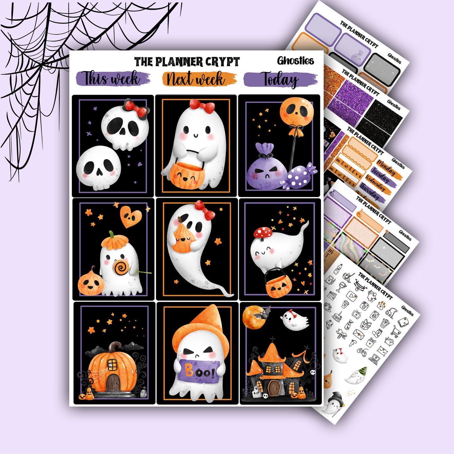Halloween weekly planner sticker kit, Autumn stickers, fall planner kit, planner stickers, vertical planner, goth planner