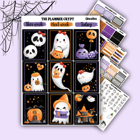 Halloween weekly planner sticker kit, Autumn stickers, fall planner kit, planner stickers, vertical planner, goth planner