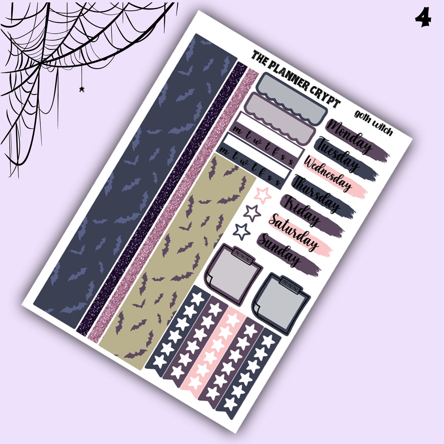 Gothic weekly planner sticker kit, Autumn stickers, fall planner kit, planner stickers, vertical planner, goth planner