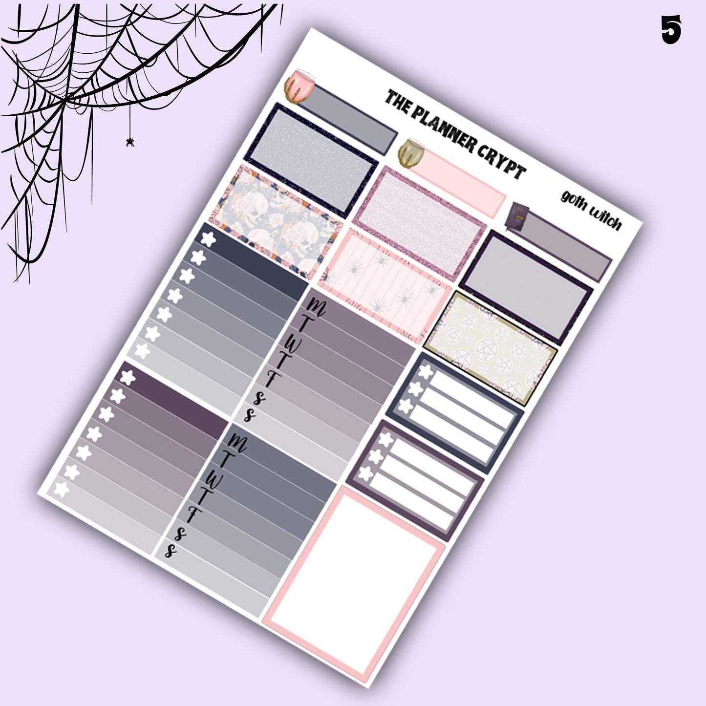 Gothic weekly planner sticker kit, Autumn stickers, fall planner kit, planner stickers, vertical planner, goth planner