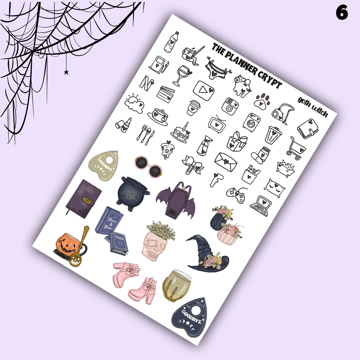 Gothic weekly planner sticker kit, Autumn stickers, fall planner kit, planner stickers, vertical planner, goth planner