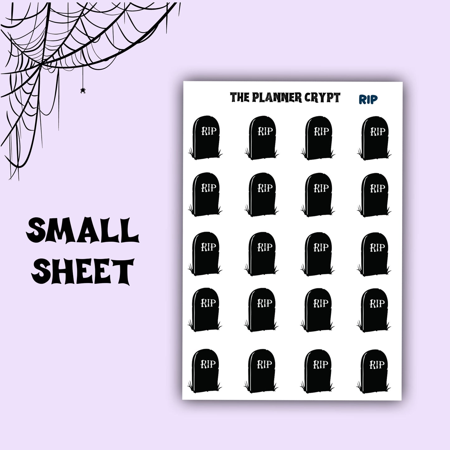 planner stickers, vertical planner, deco stickers, weekly planner, goth stickers, grave stickers, graveyard stickers, spooky stickers