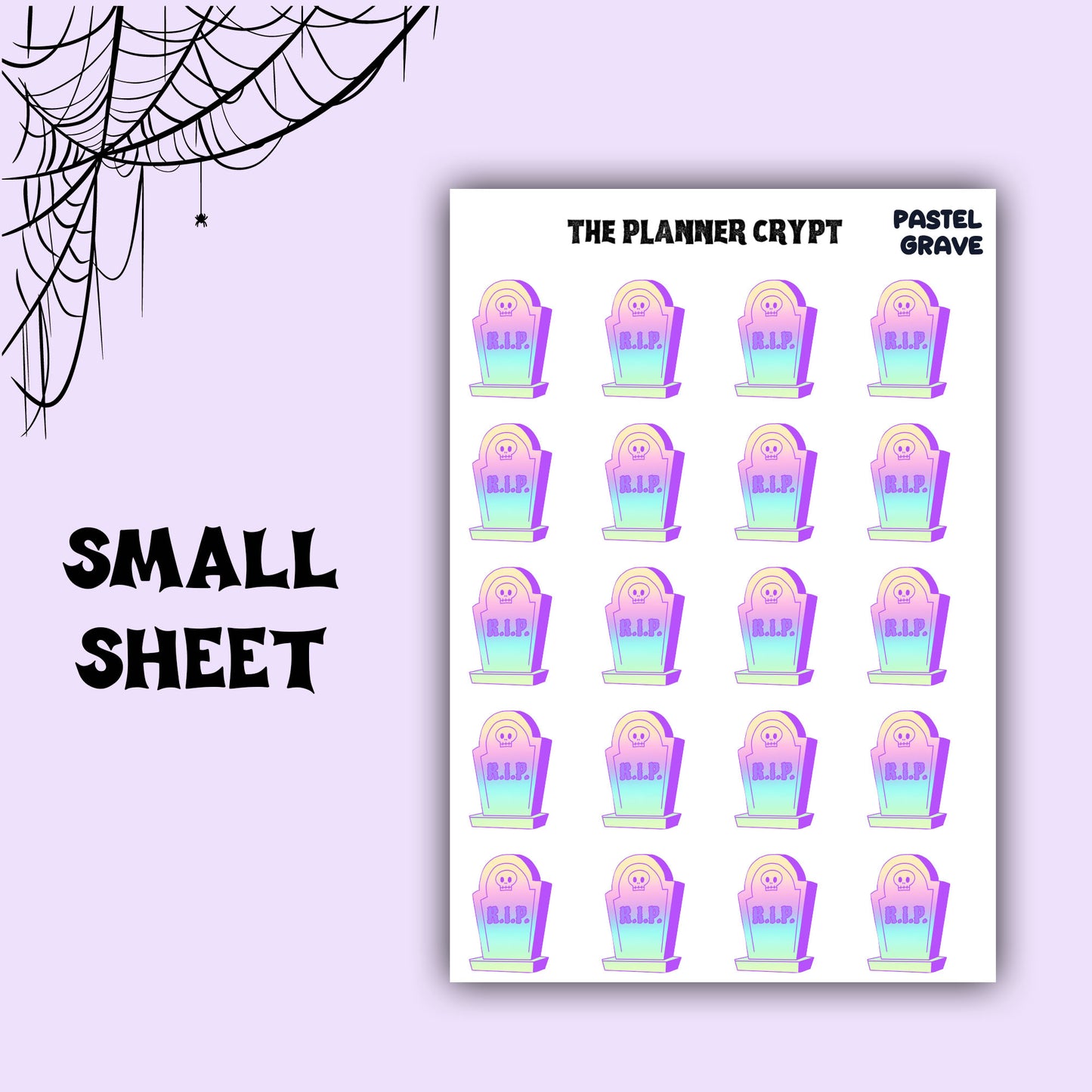 planner stickers, vertical planner, deco stickers, weekly planner, goth stickers, grave stickers, graveyard stickers, spooky stickers