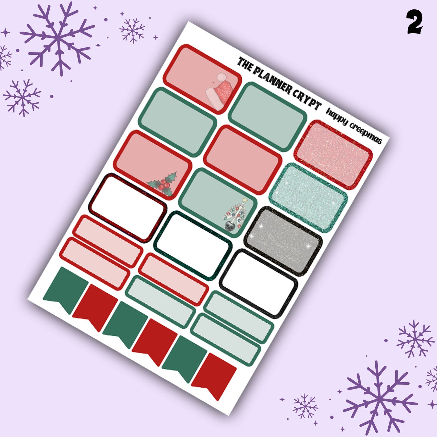 Christmas weekly planner sticker kit, planner stickers, spooky christmas, creepy christmas, vertical planner, gothic stickers, planner