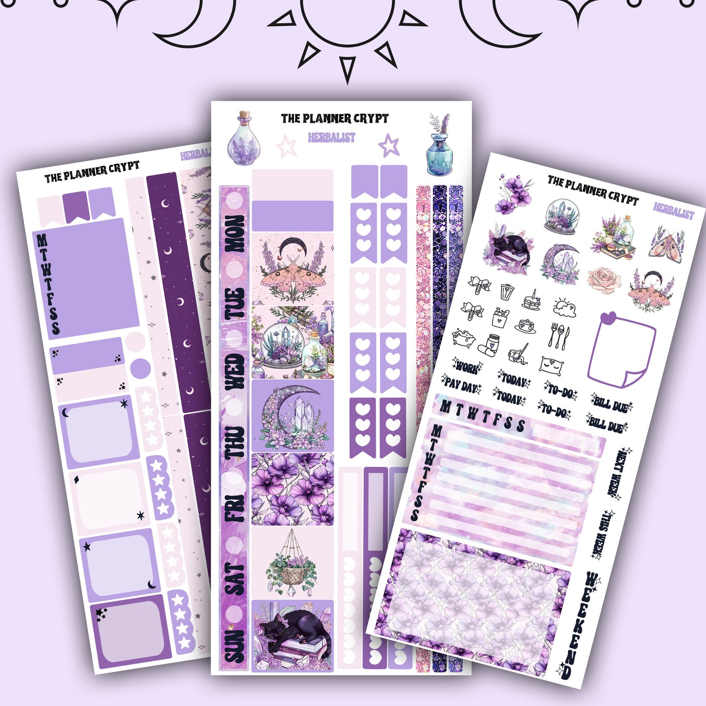 Hobonichi weeks, sticker kit, hobonichi planner, herb stickers, witch planner, pagan stickers, planner stickers, witch sticker, witchcraft