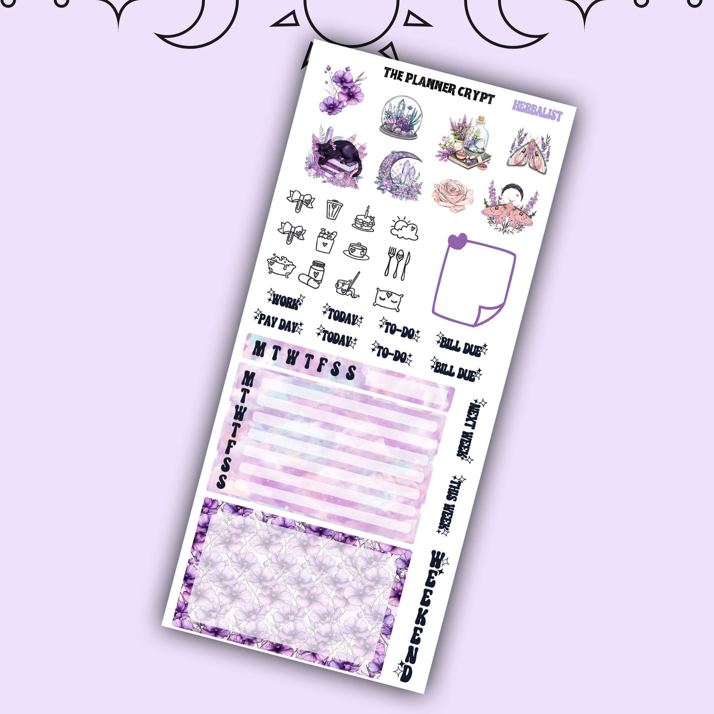 Hobonichi weeks, sticker kit, hobonichi planner, herb stickers, witch planner, pagan stickers, planner stickers, witch sticker, witchcraft