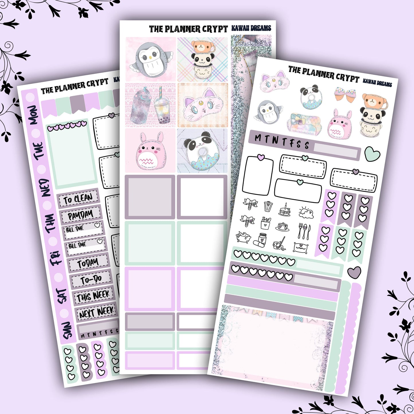 Hobonichi weeks weekly planner sticker kit, kawaii planner, kawaii stickers, kawaii dreams