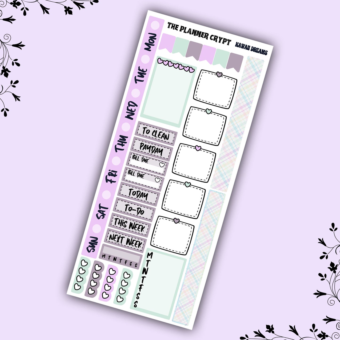 Hobonichi weeks weekly planner sticker kit, kawaii planner, kawaii stickers, kawaii dreams