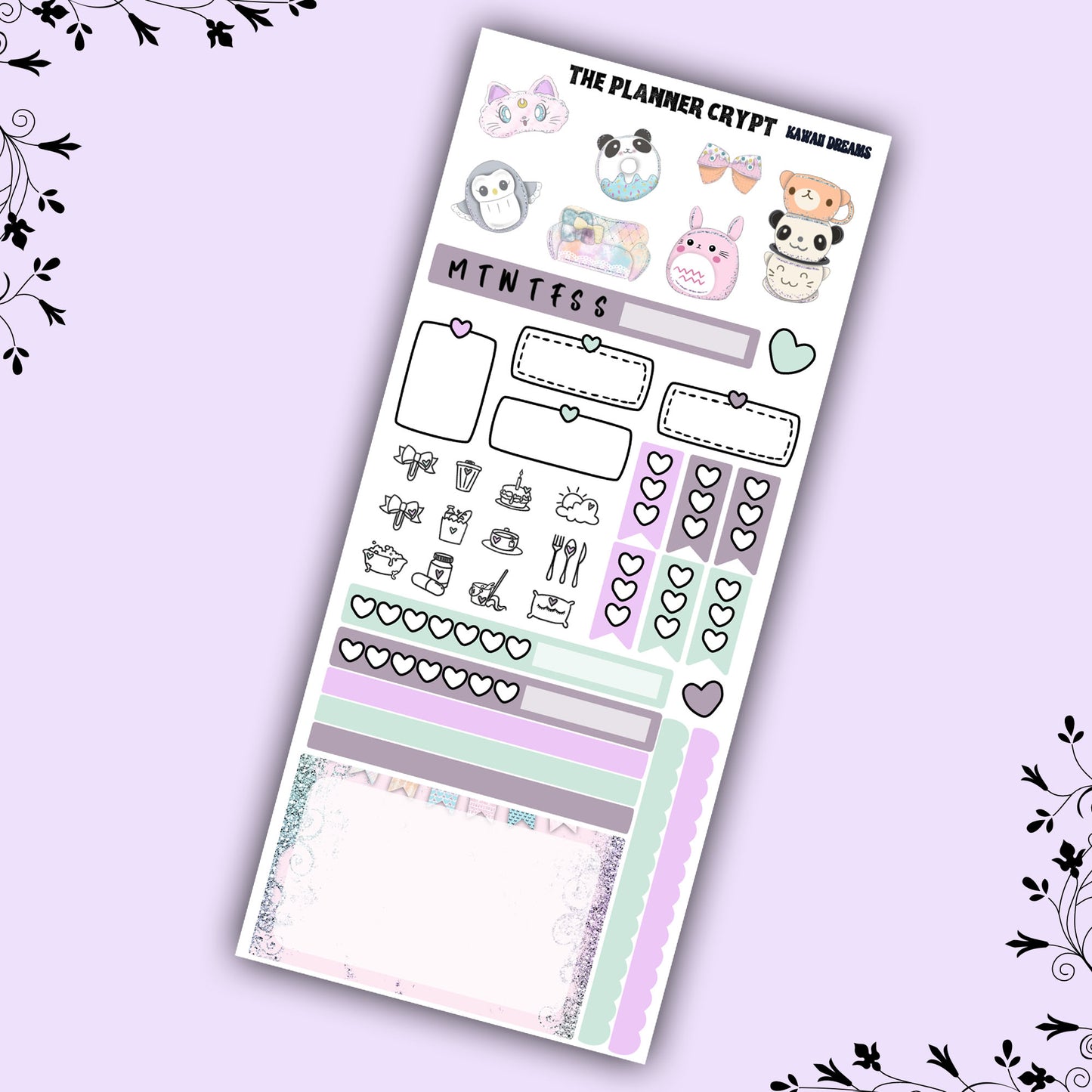 Hobonichi weeks weekly planner sticker kit, kawaii planner, kawaii stickers, kawaii dreams